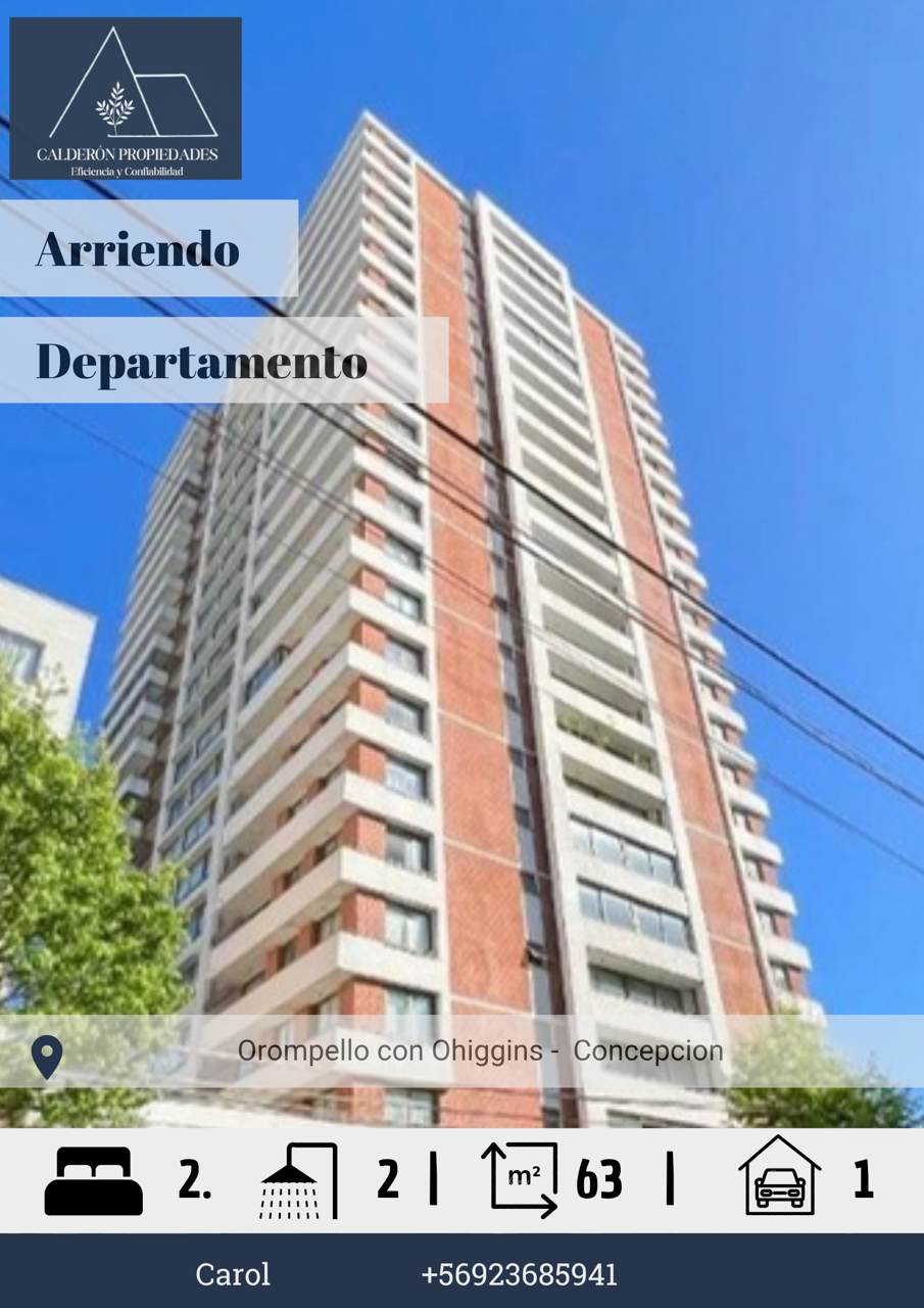 Arriendo hermoso 2D/2B en Ohiggins con Orompello- Concepción