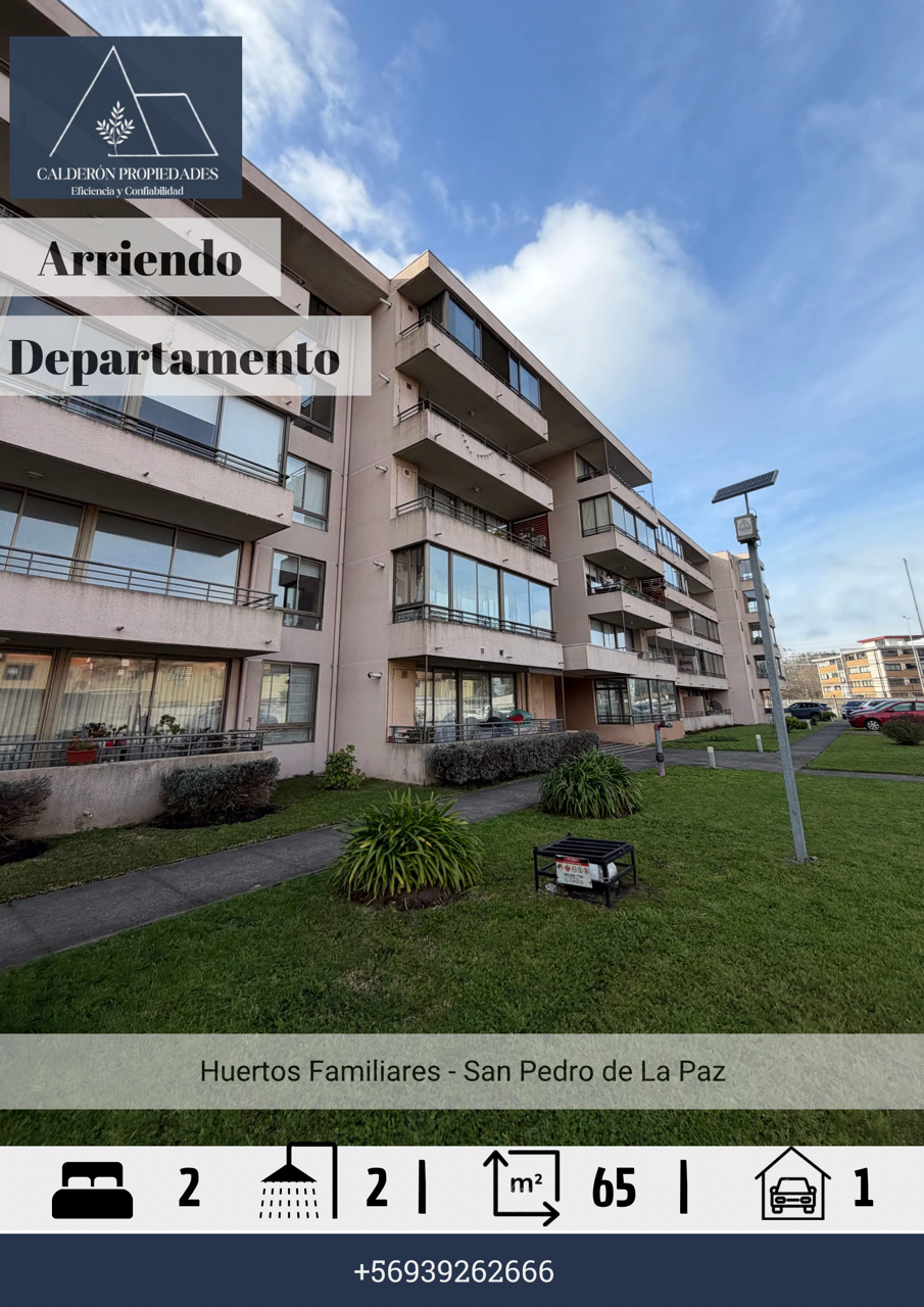 Arriendo iluminado Departamento 2D/2B en Las Margaritas – Huertos Familiares
