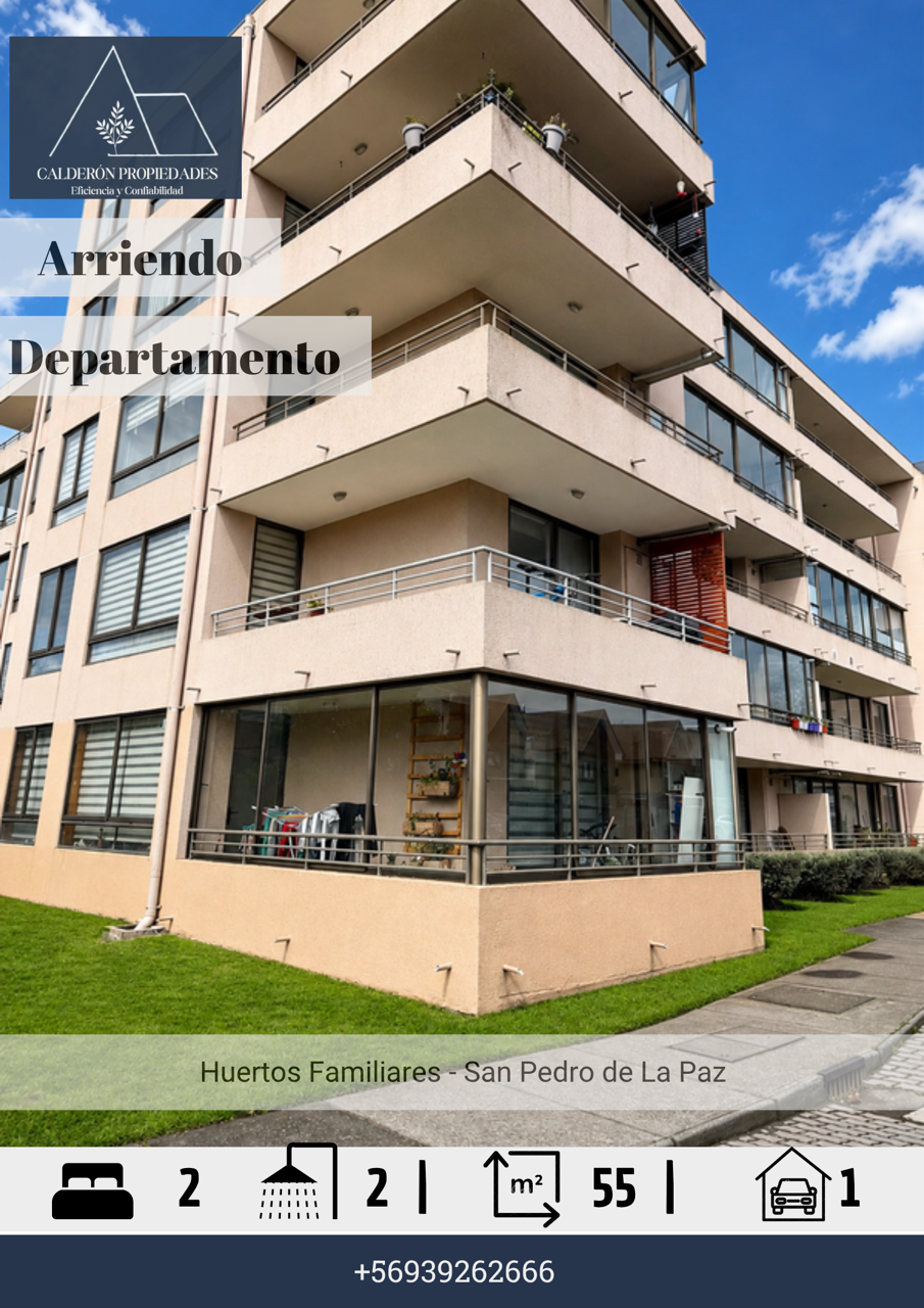 En arriendo iluminado Departamento 2D/2B en Las Margaritas – Huertos Familiares