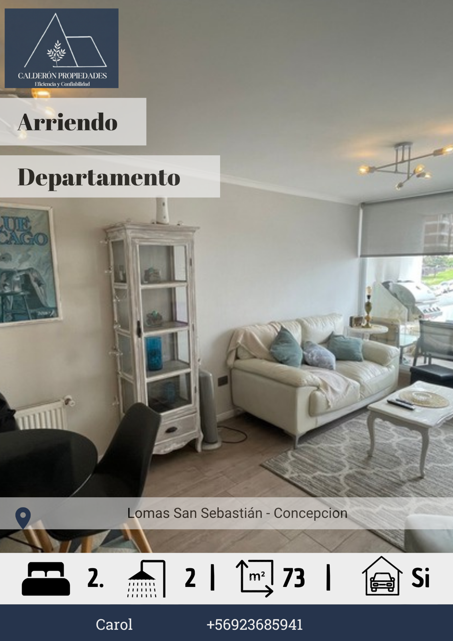 Arriendo Departamento 2D/2B/1E Amoblado Y Equipado | Lomas San Sebastian, Concepción