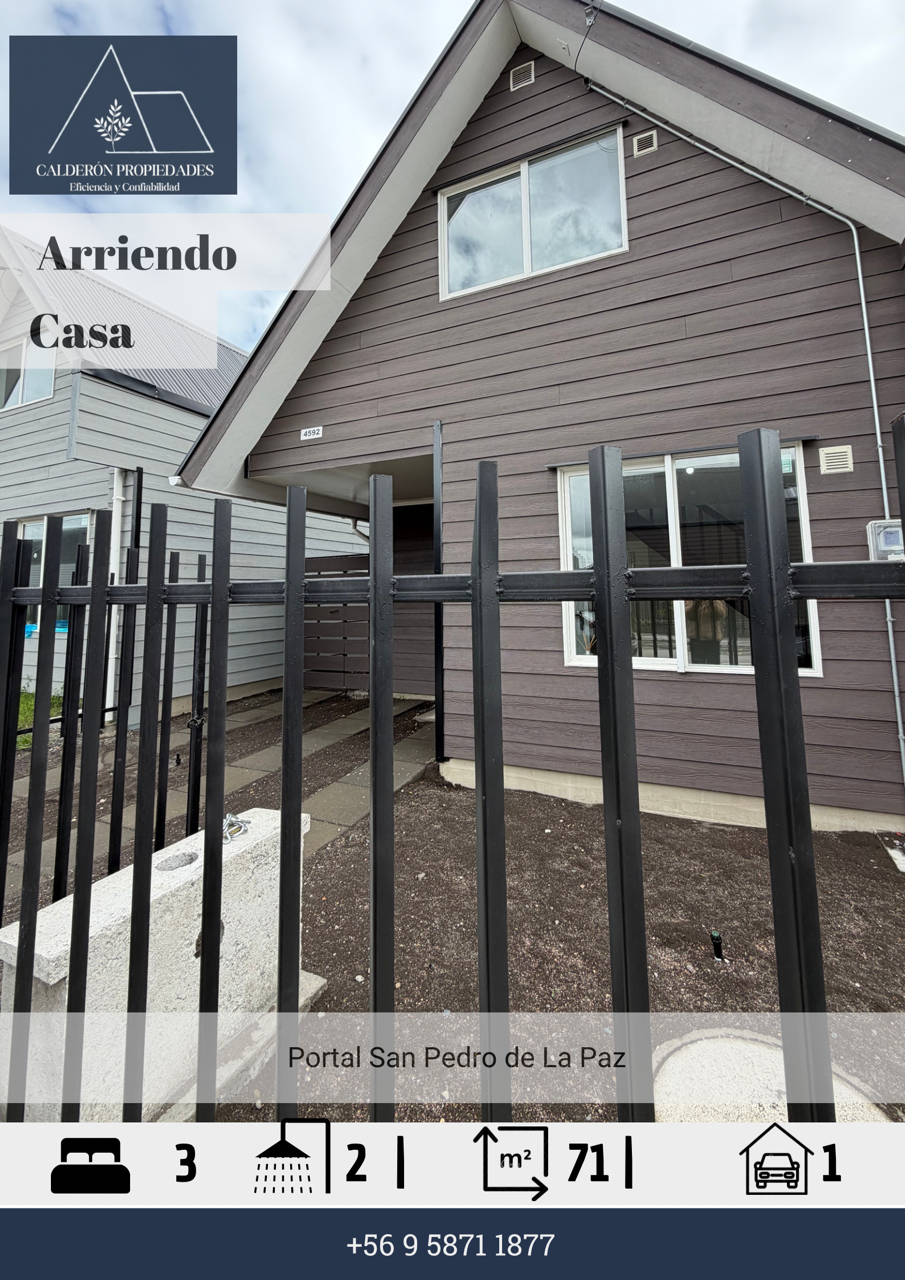 Se arrienda casa nueva, Condominio Plaza del Mar II , San Pedro de La Paz.