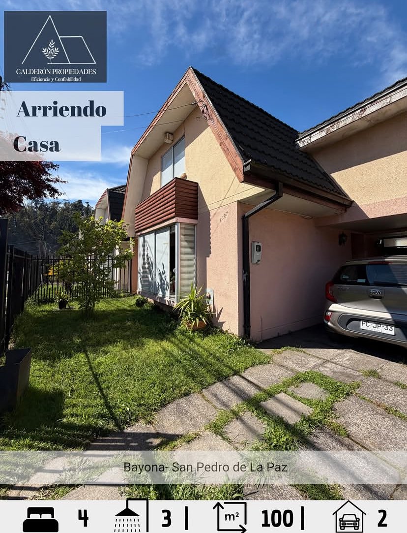 Se arrienda casa en barrio consolidado Parque Residencial Bayona de San Pedro de la Paz