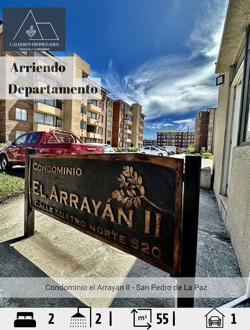 Se arrienda departamento en Condominio el Arrayan II, calle 4 norte San pedro de la Paz
